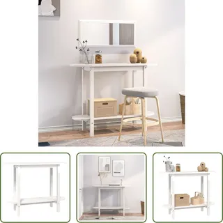 The Living Store Konsolentisch Weiß 110x40x80 cm Massivholz Kiefer - Weiß