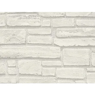 A.S. Création Vliestapete Best of Wood`n Stone 10,05 m x 0,53 m 300 g Grau/Weiß 662316