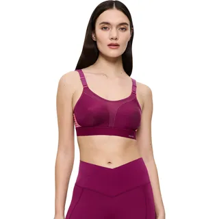 Sport-BH TRIACTION BY TRIUMPH "Triaction Extreme Lite N EX", Damen, Gr. 90, Cup A, schwarz wine, Single Jersey, Obermaterial: 79% Polyamid, 21% Elasthan, BHs Sport-BH, atmungsaktiv und extremer Halt