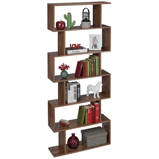 Relaxdays Bücherregal 80 x 23 x 190,5 cm Braun