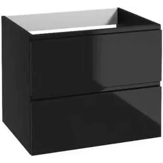 DomoDomo waschbeckenunterschrank hängend mit schubladen schwarz 60 x 50 x 46 cm, waschtischunterschrank, badunterschrank waschbecken wandschrank - Schwarz