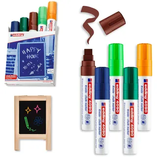 edding Kreidemarker 5 St. 4-15 mm Blau/Grün/Braun/Orange