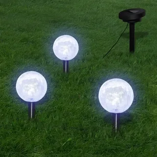 vidaXL Gartenleuchten 6 Stk. LED mit Erdspießen & Solarmodulen - Weiß