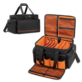 Trunab DJ Tasche mit Verstellbaren Unterteilungen, DJ Mixer Tasche, Organizer Tasche für DJ Gear, Musik Equipment und Zubehör