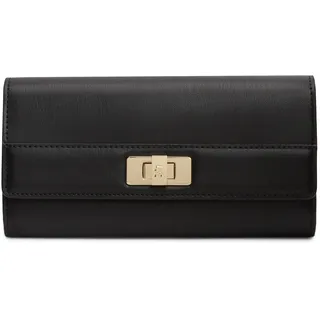 Tommy Hilfiger Geldbörse "TH MODERN LARGE FLAP WALLET" Damen Portemonnaie, Geldbeute mit goldfarbenen Accessoires, schwarz