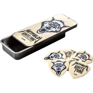 Jim Dunlop Plektrum Ultex Hetfield's White Fang 1,14mm Schachtel aus Metall mit 6 Stück, Weiß
