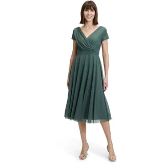 Vera Mont Cocktailkleid Glitzer-Look Dunkelgrün/Grau 38