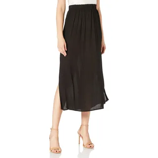 ICHI IHMARRAKECH SO SK3 Rock Damen Langer Rock Maxirock aus Jersey Relaxed-Fit, Größe:L, Farbe:Black (194008)
