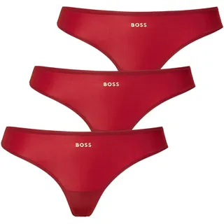 BOSS Tanga, (Packung, 3 St.), mit Markenlogo, rot