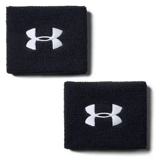 Under Armour Performance Wristband, 2er-Pack schweißableitendes Fitnessband, flexibles Schweißband mit Logo