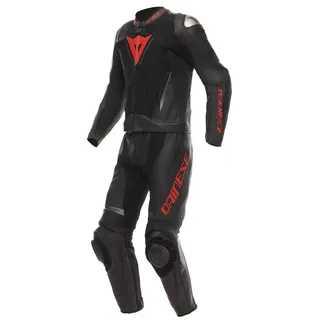 Dainese Demon Sprint, Lederkombi - Schwarz/Neon-Rot / 52