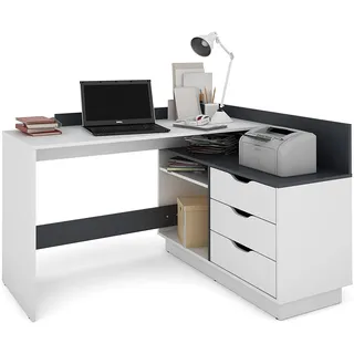 byLIVING Belfast Breite 129 cm, weiß/anthrazit,