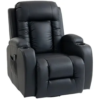 Homcom Relaxsessel elektrisch verstellbar Massagesessel mit Liegefunktion, Heizung , Schwarz , Textil , 82x103x99 cm , Wohnzimmer, Sessel, Massagesessel