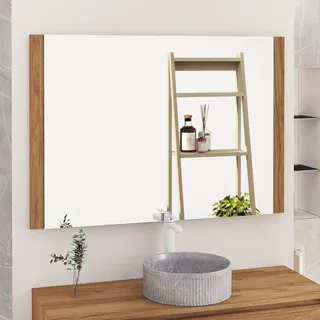 Baikal Badezimmerspiegel, Spiegel mit Holzseite, Option mit und ohne LED, Stile, passend für Badezimmer oder jeden Wohnraum, 120 x 80 cm, Teka-Holz