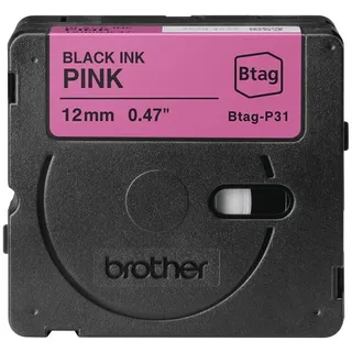 Brother Btag-P31 12mm x 4m schwarz auf pink nicht laminiert