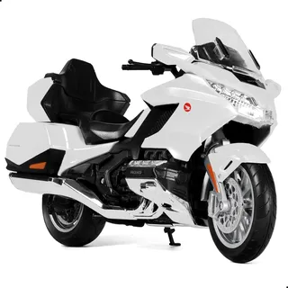 Risopen 1:12 Motorrad Modell kompatibel für Honda Goldwing Legierung Diecast Motorrad Modell Spielzeug Mini Moto Geschenk (weiß)