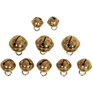 Rayher Metallglöckchen Mix, gold, kugelförmig, Beutel 10 Stück sortiert, 11 mm ø, 15 mm ø, 19 mm ø, Schellen, Weihnachtsglöckchen, Deko Glöckchen, Glöckchen zum Basteln, 25225616