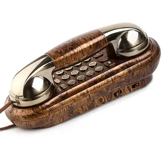 Sangyn Retro Telefon Wandtelefon mit Metallklingel Vintage Schnurtelefon, Analog, Lautstärkeregler, Nostalgie Telefon, altes Telefon mit EIN-Tasten-Wahl Ideal für Zuhause, Küche, Büro, Haustelefon