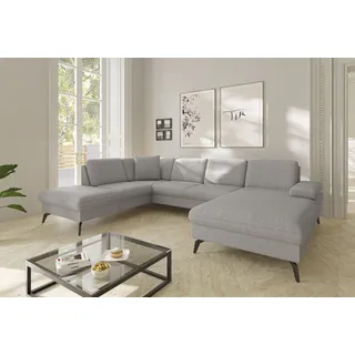 sit&more Wohnlandschaft Polyester U-Form 3-Sitzer Grau