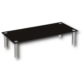 Euro Tische TV-Board TV-Rack Glas in 3 verschiedenen Größen & Farben - perfekt geeignet als Fernsehtisch oder Bildschirmständer, Schwarz-Glas - 70cm