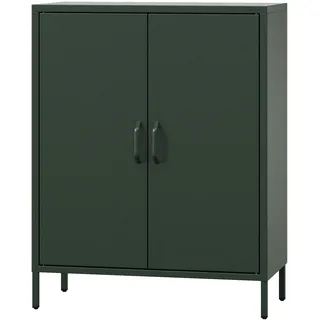 Jan Nowak Kommode Glitzernd mit Doppeltür - VITO | Magnetverschluss, Verstellbare Einlegeböden | Highboard Wohnzimmer, Flur, Industriedesign | 80 x 101,5 x 40 cm Flaschengrün