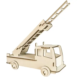 Peter Bausch GmbH & Co. KG Pebaro 851/2L Holzbausatz Feuerwehrauto Lasercut, 3D Puzzle, Holzpuzzle