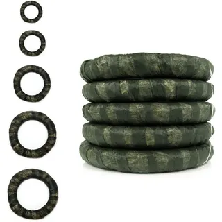 DekoPrinz Strohkränze mit Vlies, 5 Stück | ø 33 cm Durchmesser | 6 cm Stärke | Strohrömer, Türkranz, Deko-Kranz, Kranz-Rohling, Strohring