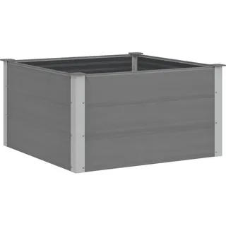 vidaXL Hochbeet 100/100/54 cm, aus WPC und Stahl, Grau , Holz , 100x54x100 cm , Gartenzubehör, Hochbeete