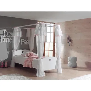 Vipack Himmelbett Amori 90 x 200 cm Textil weiß