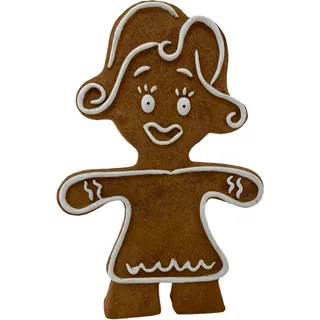 Deko-Weihnachtsfigur Lebkuchenfrau Klein 23 cm Braun-Weiß
