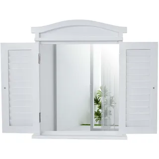 MCW Wandspiegel MIT Fensterläden Reinweiß