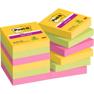 Post-it Super Sticky Notes, 12 Blöcke (1080 Blatt), 47,6 x 47,6 mm