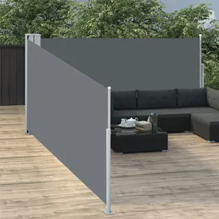 vidaXL Seitenmarkise 100 x 1000 cm grau Polyester