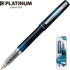 Platinum, Schreibstifte, Platinum Platinum Prefounte Night Sea, M, in Kunststoffverpackung, im Blister, blau (Night Sea, 1 x)