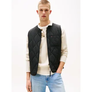 Steppweste TOMMY JEANS "TJM QUILTED VEST EXT", Herren, Gr. L, schwarz, Web, Obermaterial: 100% Polyamid. Futter: 100% Polyester, regular fit normal, Rundhals, Westen Steppweste, Mit Rundhalsausschnitt