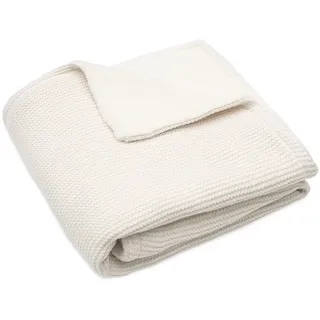 Jollein 517-522-67031 Kinderdecke Strickdecke mit Fleece - Basic Knit Ivory (100x150 cm)