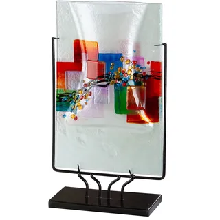 Bodenvase GILDE "Bodenvase rechteckig Willou", weiß, B:30cm H:49cm T:10,5cm, Glas, Vasen, Bodenvase
