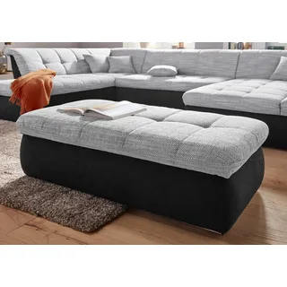 DOMO collection Hocker PB Moric Mikrofaser 136 x 43 x 64 cm Schwarz/Silber