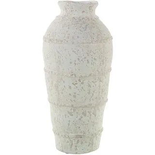 DRW Bodenvase aus Keramik, Weiß, 21 x 21 x 43 cm