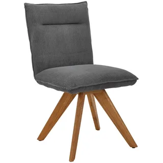 Johann Jakob Stuhl , Anthrazit , Holz, Textil , Wildeiche , massiv , Stativgestell , 47x87x62 cm , Stoffauswahl, Typenauswahl, Gestellauswahl , Holzmöbel, Sitzgelegenheiten Holz, Holzstühle