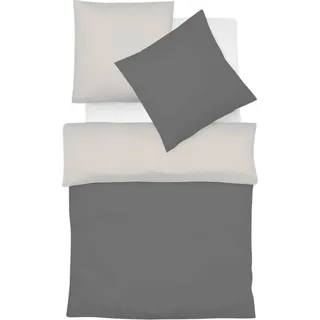 Fleuresse Halbleinen Wendebettwäsche Provence W Verviers 200x200 cm + 2x 80x80 cm schiefer-leinen - Schwarz