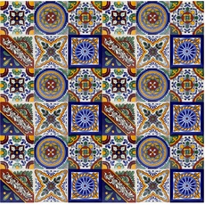 Cerames Mexikanische Keramische Fliesen Ramon - 30 dekorative mexikanische mosaik fliesen für Badezimmer, Küche, Dusche, Treppen, Küchenrückwand | Keramikmosaikfliesen 10,5x10,5 cm