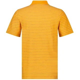 Poloshirt LERROS "Herren Poloshirt, gestreift", Herren, Gr. S, gelb (mango), 100% Baumwolle, ohne Ausschnitt, Shirts Poloshirt