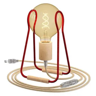 Creative Cables Taché Holzlampe - Red / Brown - One Size