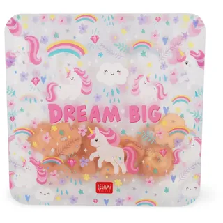 Legami - Set mit 3 Lebensmittelbeuteln, 3 verschiedene Größen S, M, L, wiederverschließbar, wiederverwendbar, spülmaschinenfest, praktische Snack-Taschen, Einhorn