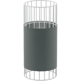 EGLO Tischlampe Norumbega, Nachttisch, Stahl, Textil in weiss, grau E27 Fassung