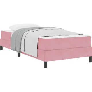 vidaXL Boxspringbett mit Matratze Rosa 90 x 200 cm Stoff - Rosa