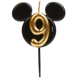 Dekora Micky Maus Geburtstagskerze 8,5 cm schwarz-gold