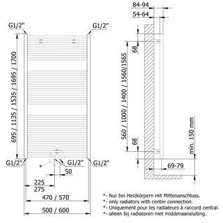 Designheizkörper Turbo 849 W alpinweiß