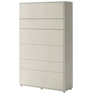 Mirjan24 Wandklappbett Bed-Concept BC-02 120x200 Vertical, Stilvoll Funktionsbett, Modernes Schrankbett (Farbe: Cashmere) - Beige